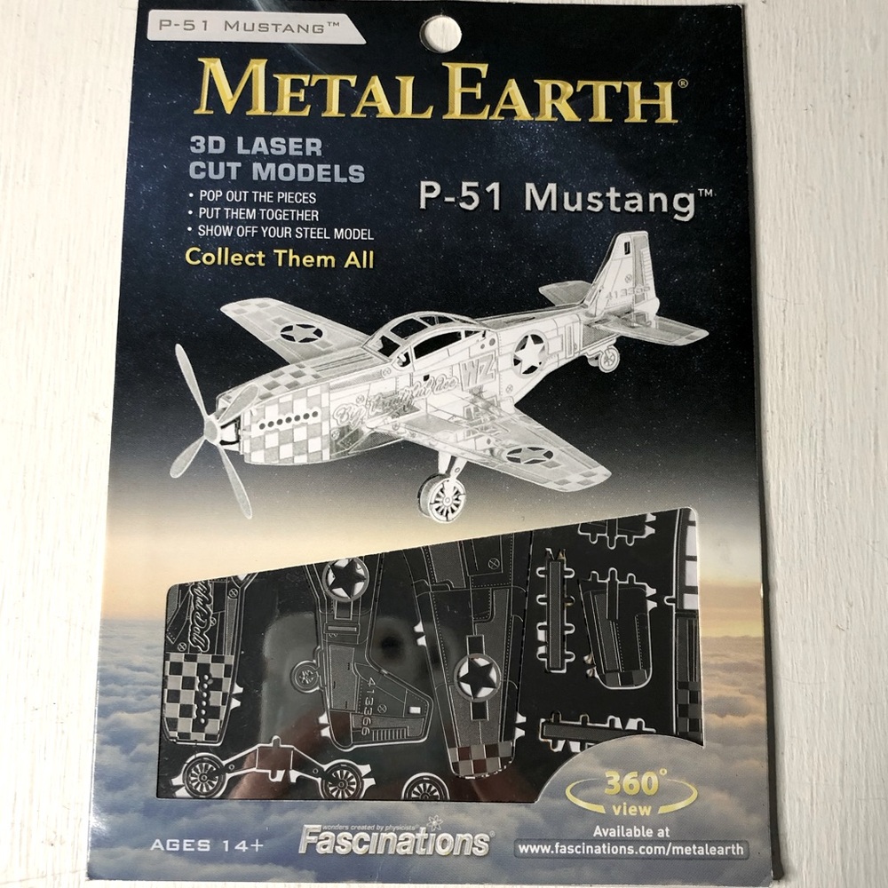 Metal Earth P-51 Mustang Plane 3D Model (14+)